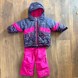 Columbia Pink and Navy Snowsuit Set